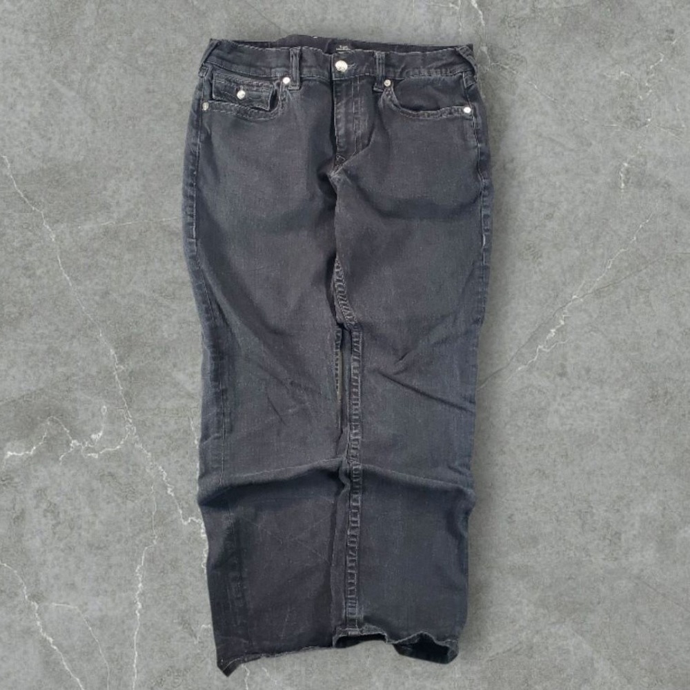 True Religion Jeans Men's 38x30 Black Y2K Ricky Relaxed Straight Baggy Skater